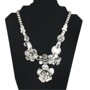 Vintage Art Nouveau Steam Punk Chunky Floral Botanical Grandeur Necklace